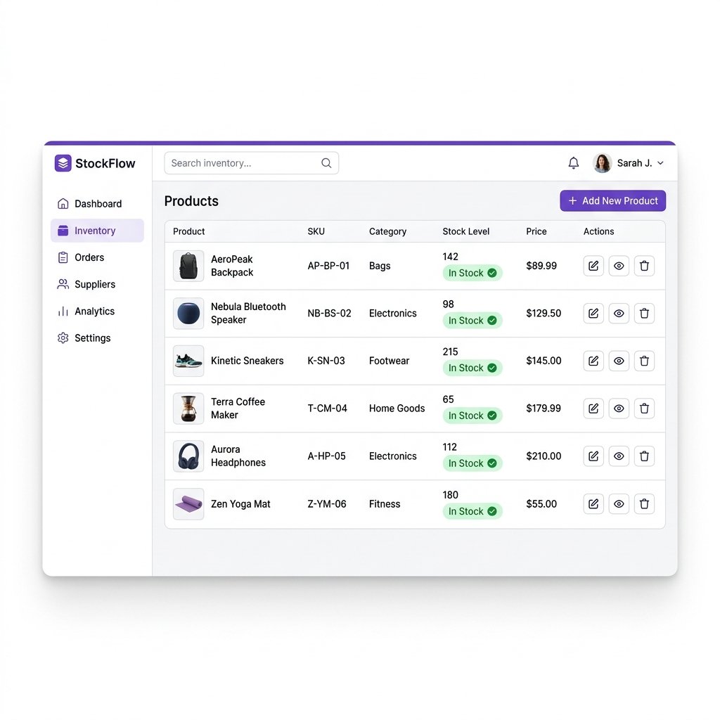 Inventory Management Screen